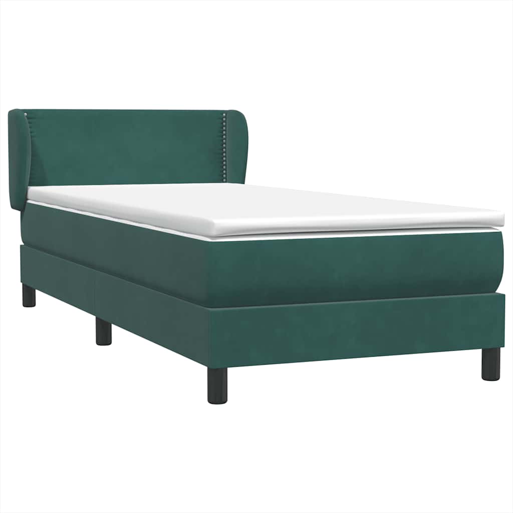 Sommier à lattes de lit et matelas vert foncé 80x220 cm velours - XIOS