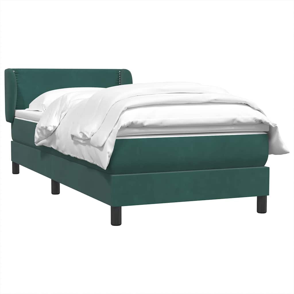 Sommier à lattes de lit et matelas vert foncé 90x220 cm velours - XIOS