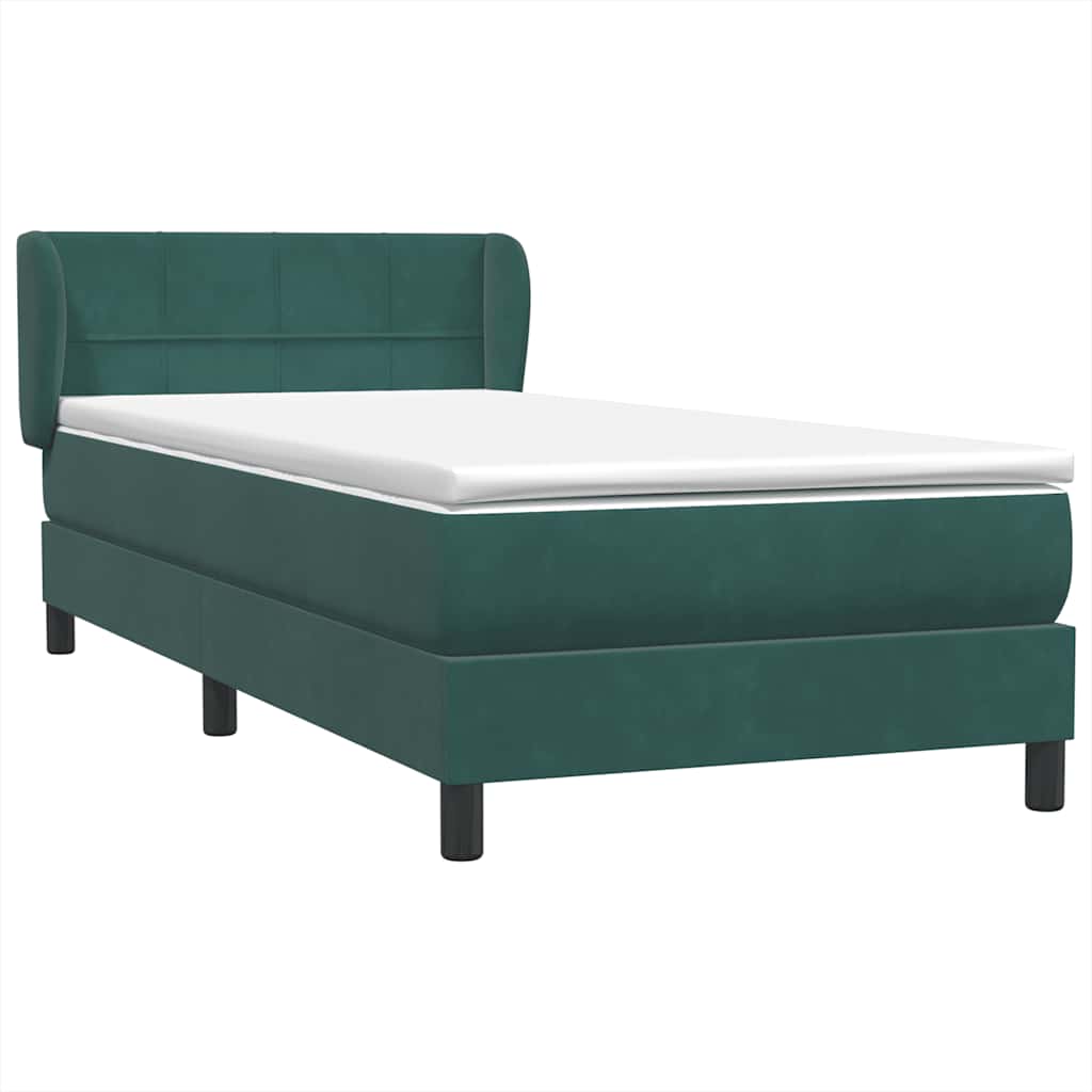 Sommier à lattes de lit et matelas vert foncé 90x210 cm velours - XIOS