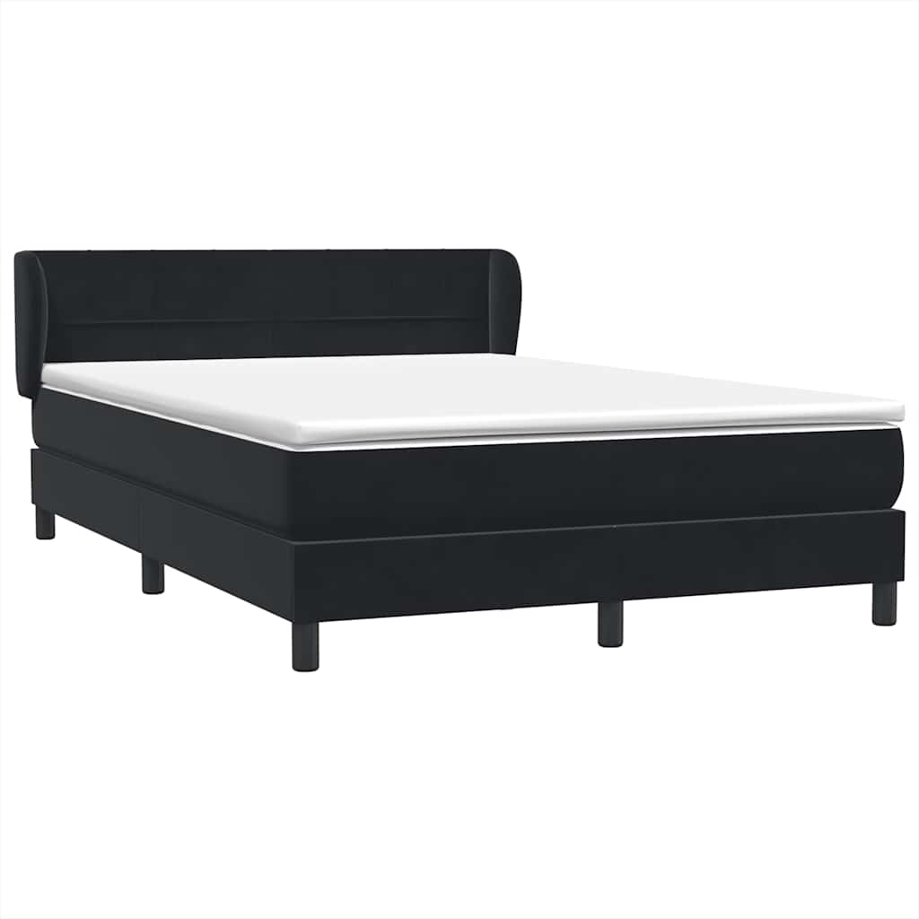 Sommier à lattes de lit avec matelas noir 160x210 cm velours - XIOS