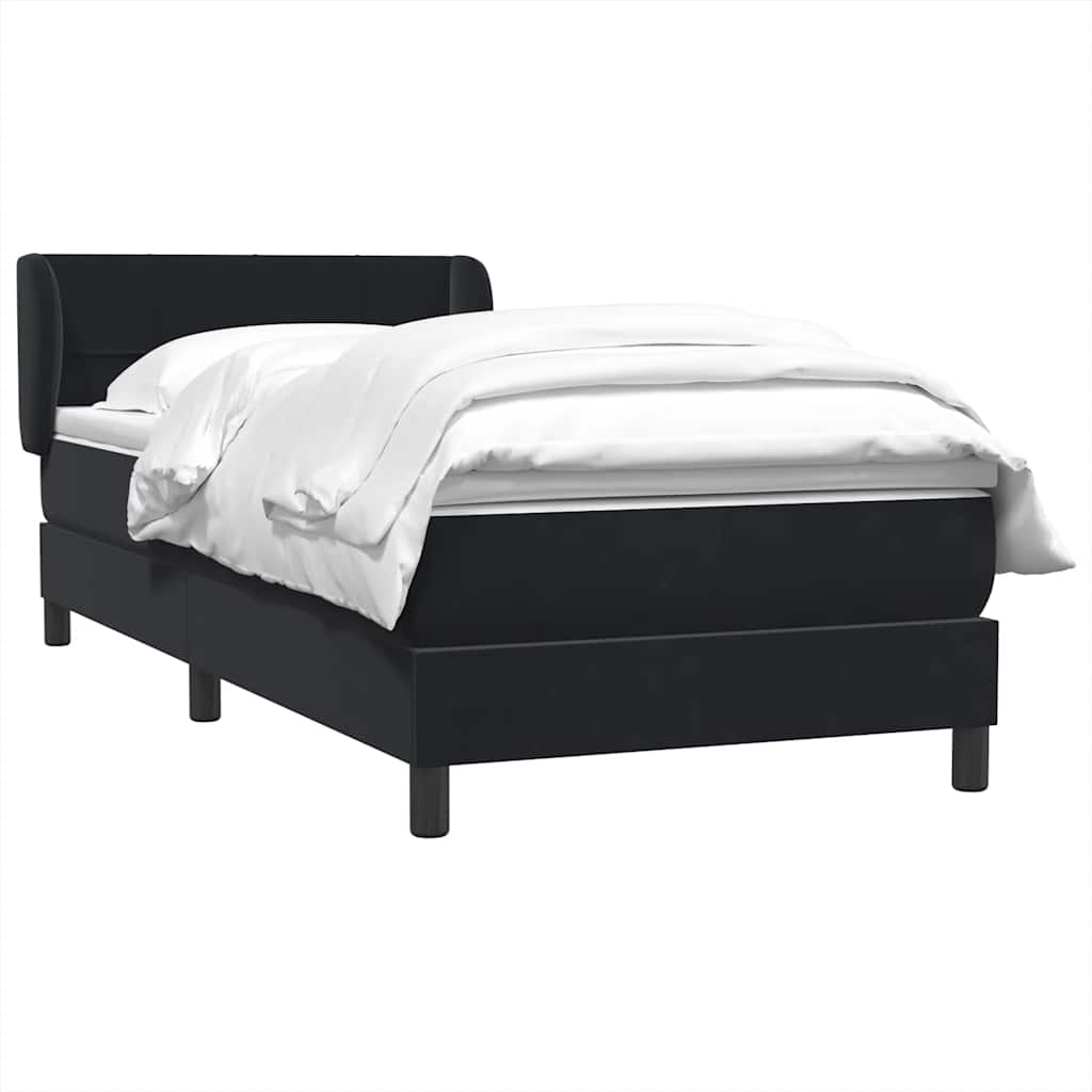 Sommier à lattes de lit avec matelas noir 80x220 cm velours - XIOS
