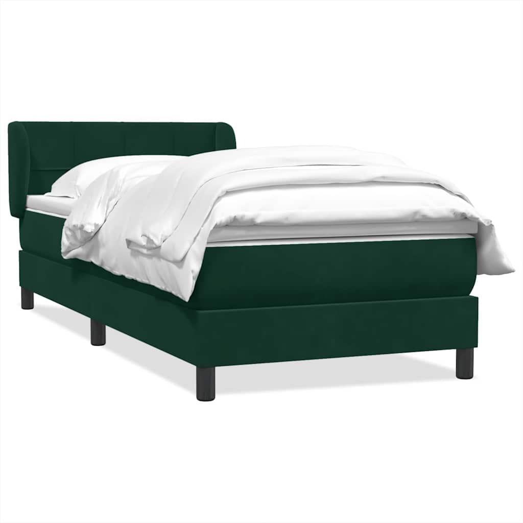 Sommier à lattes de lit et matelas vert foncé 80x220 cm velours - XIOS