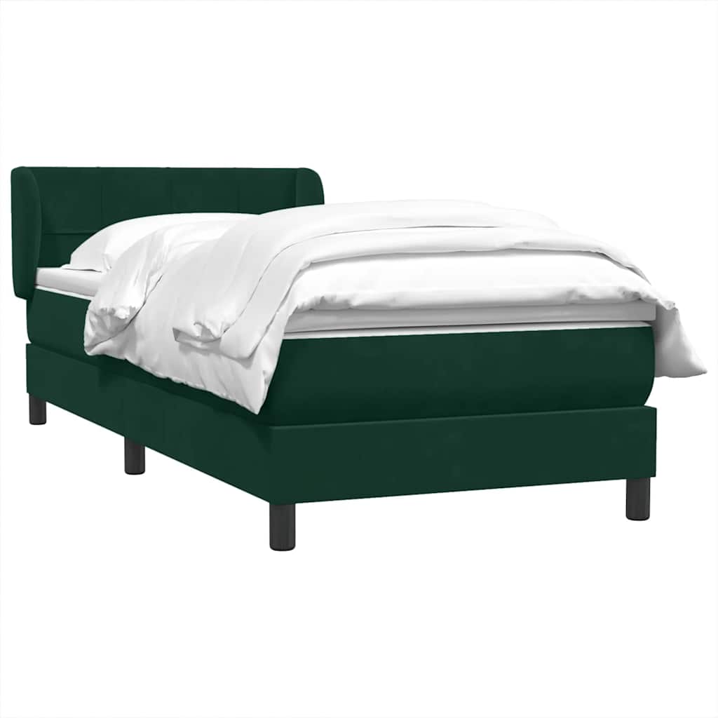 Sommier à lattes de lit et matelas vert foncé 80x220 cm velours - XIOS