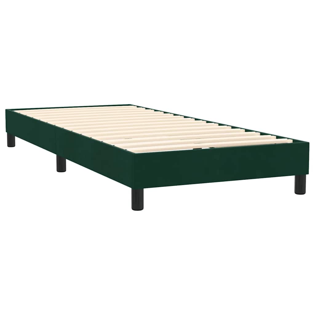 Sommier à lattes de lit et matelas vert foncé 80x220 cm velours - XIOS