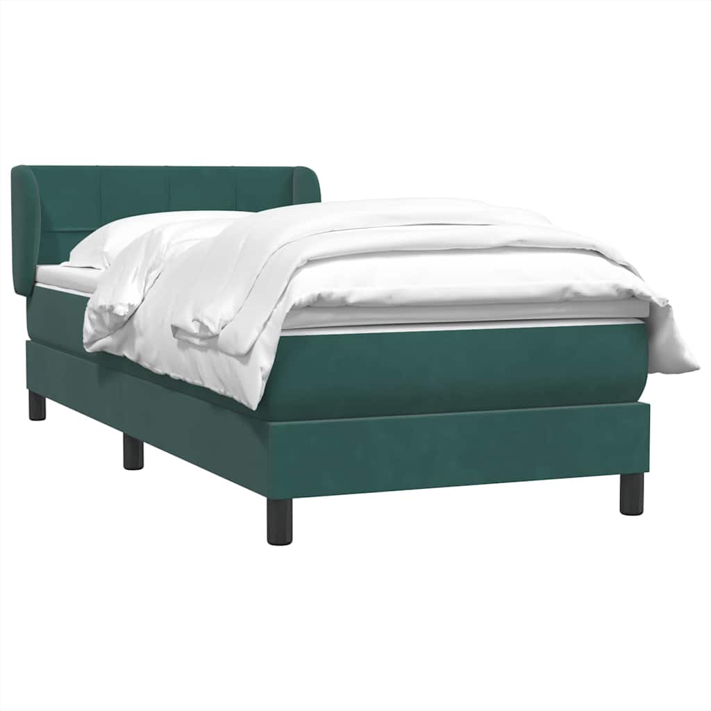 Sommier à lattes de lit et matelas vert foncé 90x220 cm velours - XIOS
