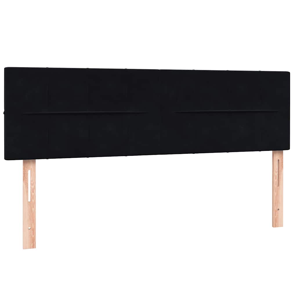 Sommier à lattes de lit avec matelas noir 160x220 cm velours - XIOS