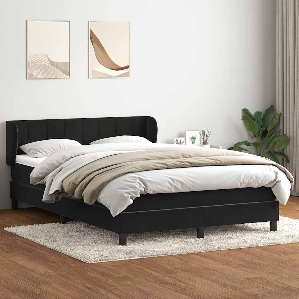 Sommier à lattes de lit avec matelas noir 160x220 cm velours - XIOS