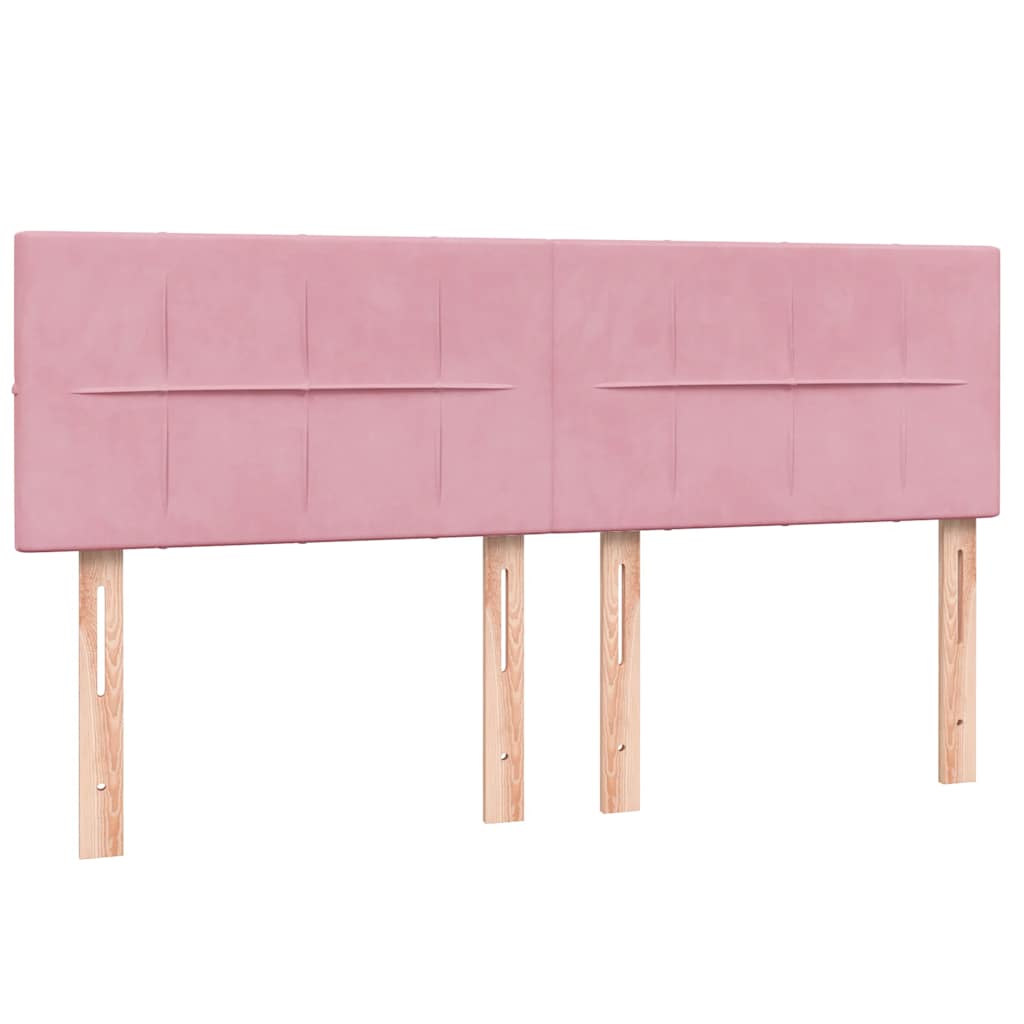 Sommier à lattes de lit avec matelas rose 160x220 cm velours - XIOS