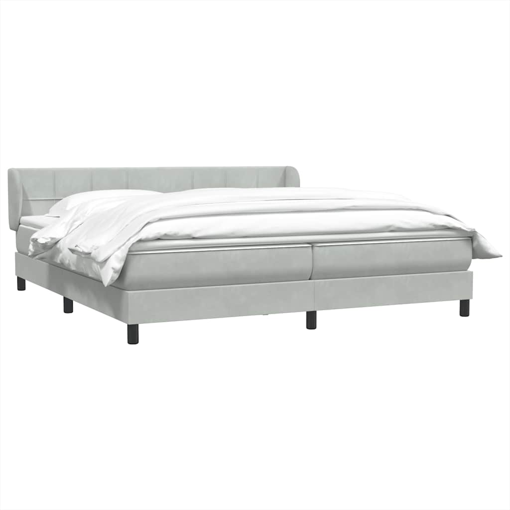 Sommier à lattes de lit et matelas gris clair 180x220cm velours - XIOS