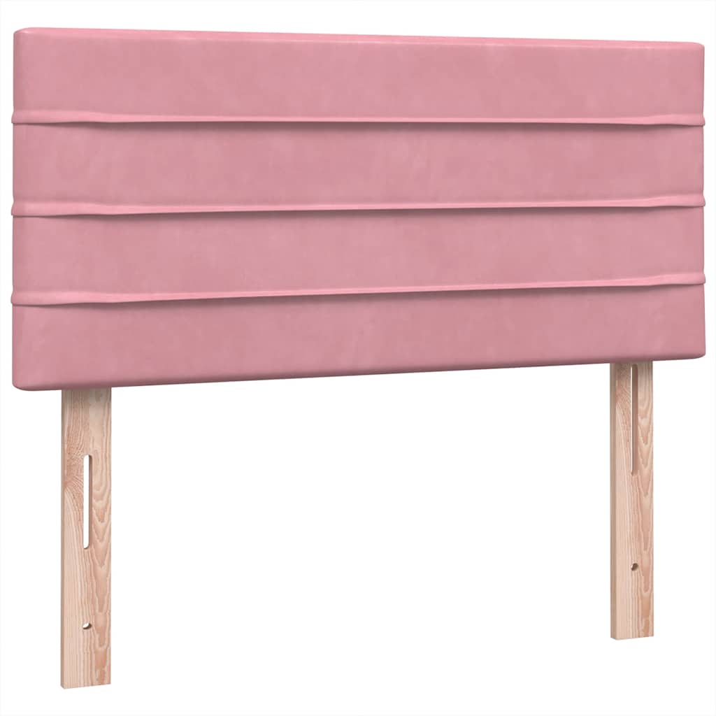 Sommier à lattes de lit avec matelas rose 90x210 cm velours - XIOS