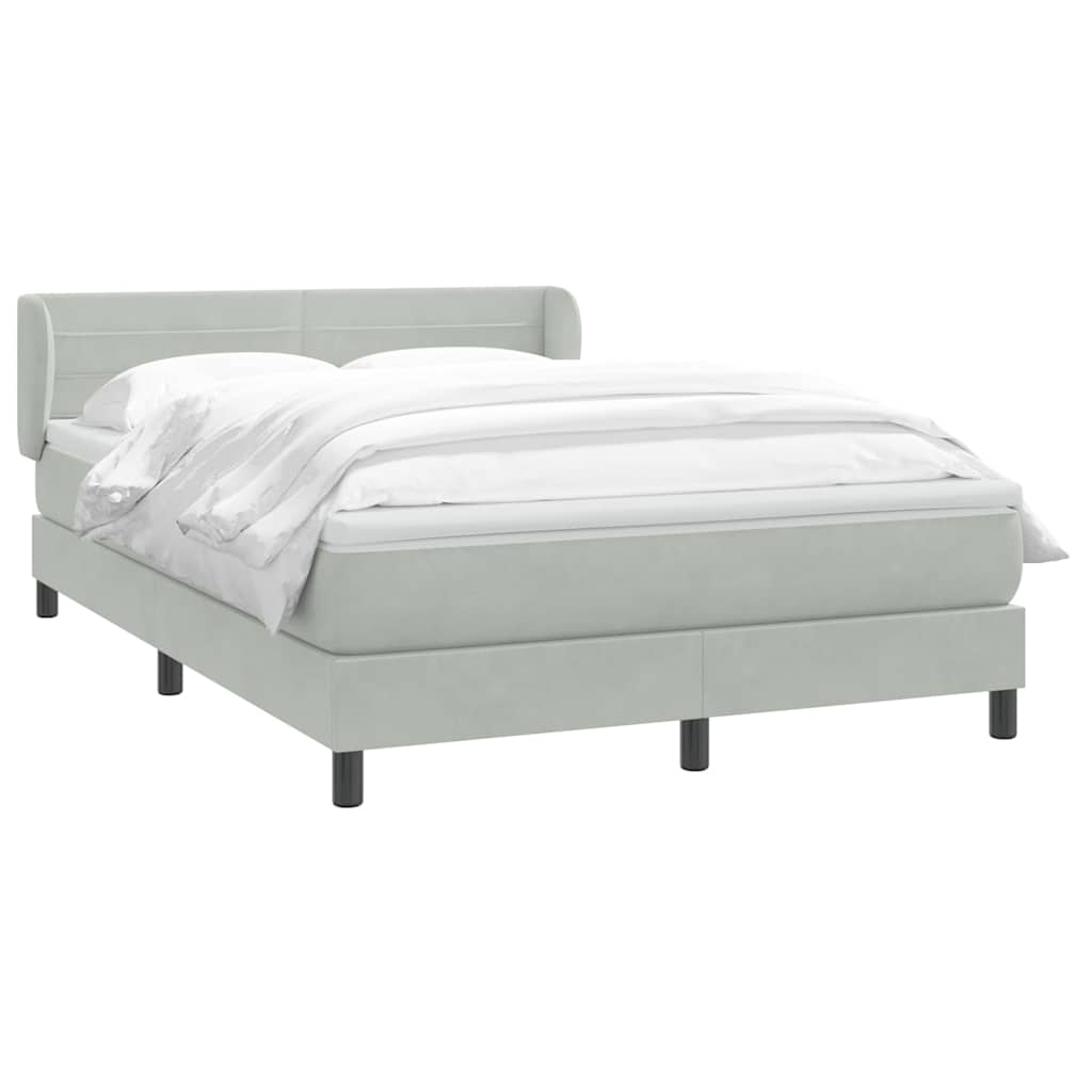 Sommier à lattes de lit et matelas gris clair 140x210cm velours - XIOS
