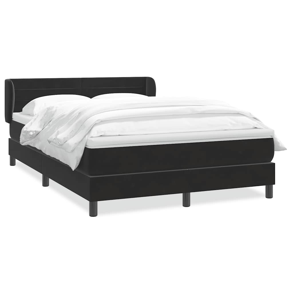 Sommier à lattes de lit avec matelas noir 140x210 cm velours - XIOS
