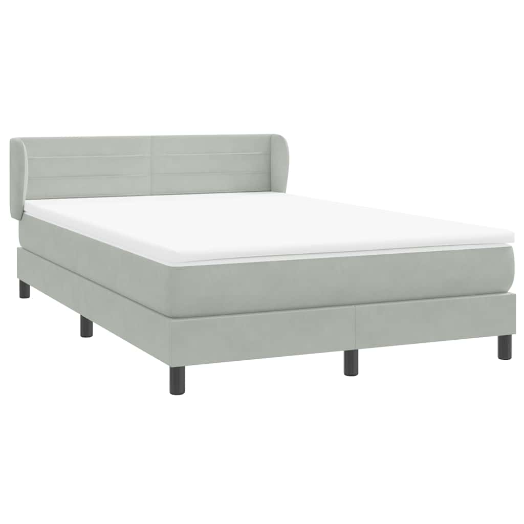 Sommier à lattes de lit et matelas gris clair 160x210cm velours - XIOS