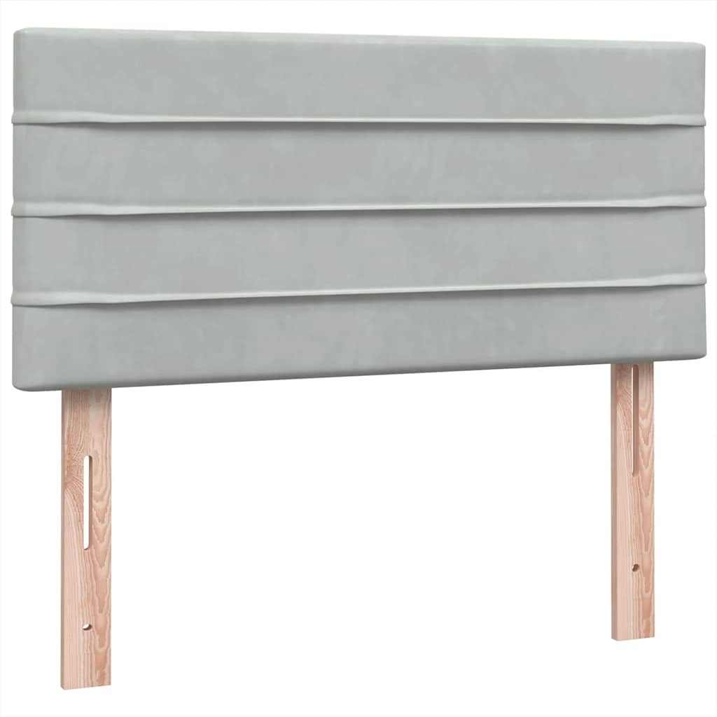 Sommier à lattes de lit et matelas gris clair 80x220 cm velours - XIOS