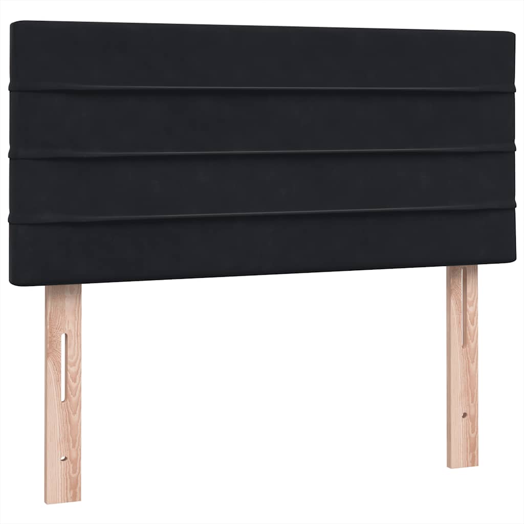 Sommier à lattes de lit avec matelas noir 80x220 cm velours - XIOS