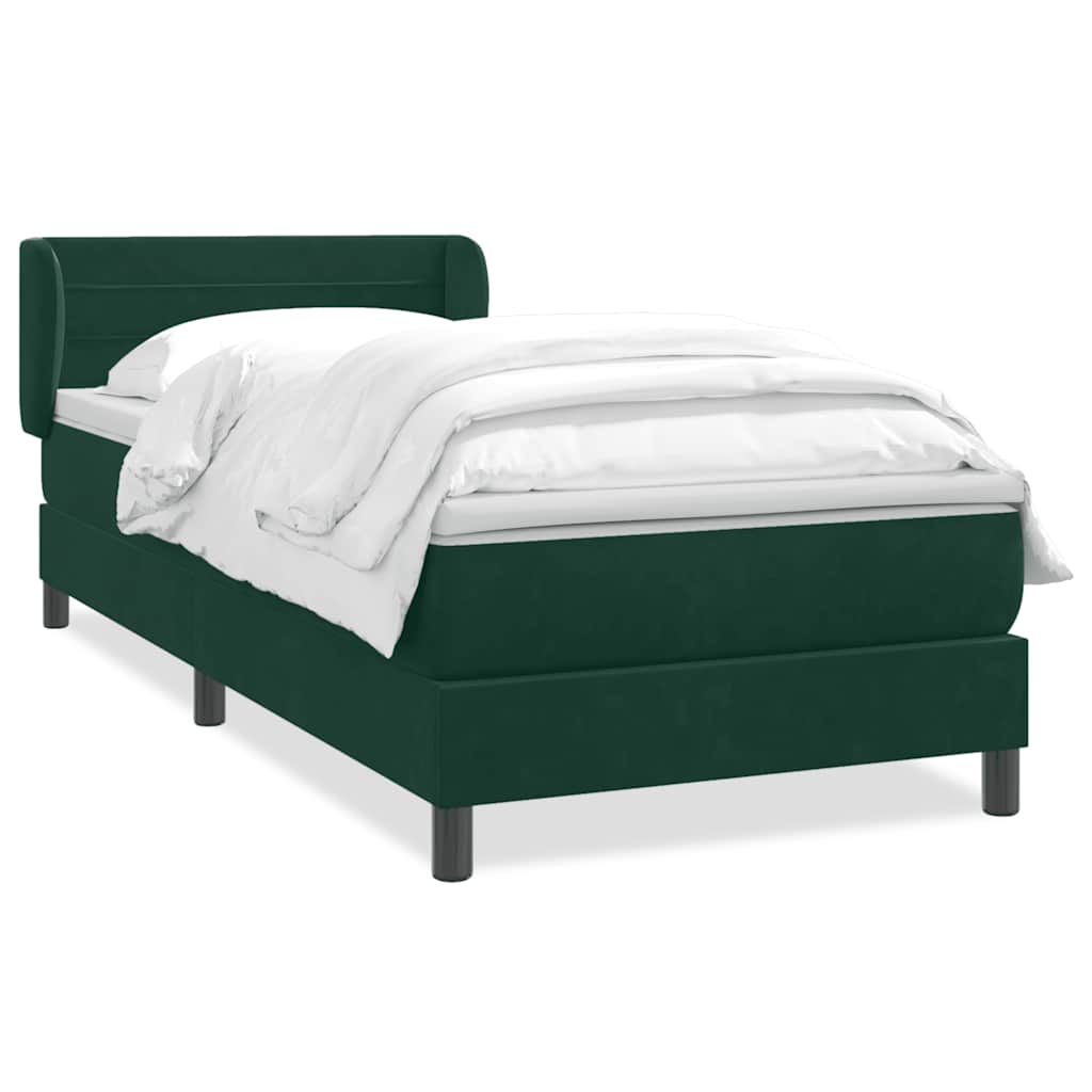 Sommier à lattes de lit et matelas vert foncé 80x220 cm velours - XIOS