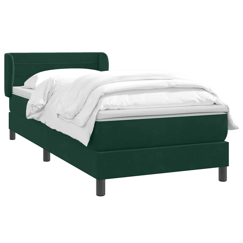 Sommier à lattes de lit et matelas vert foncé 80x220 cm velours - XIOS