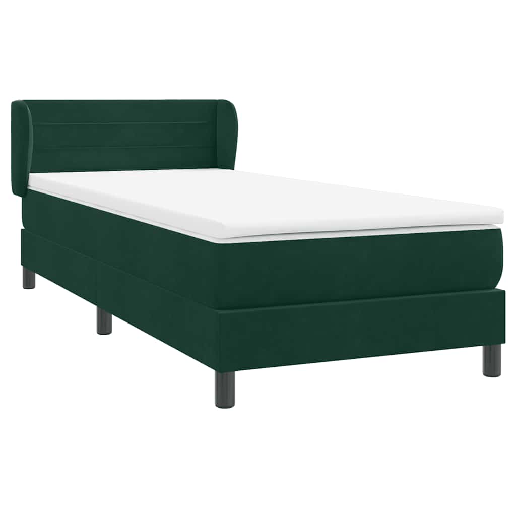 Sommier à lattes de lit et matelas vert foncé 80x220 cm velours - XIOS
