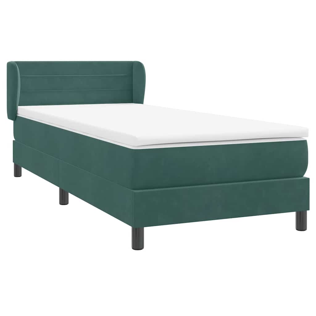 Sommier à lattes de lit et matelas vert foncé 90x220 cm velours - XIOS