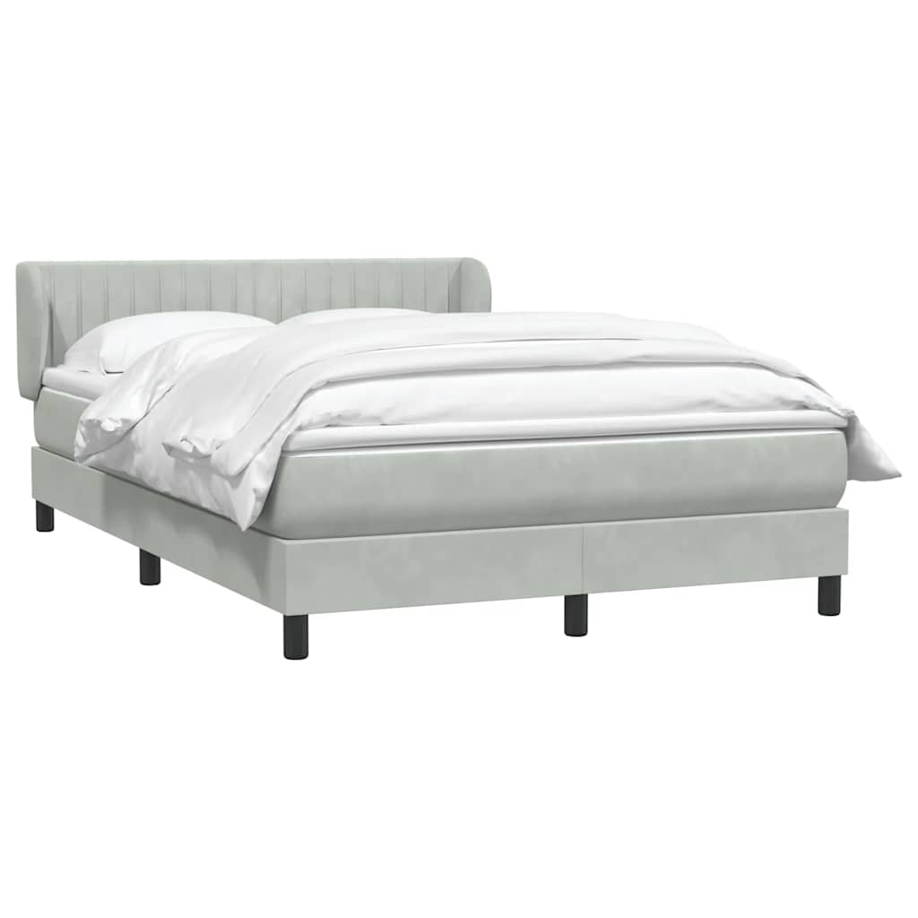 Sommier à lattes de lit et matelas gris clair 140x210cm velours - XIOS