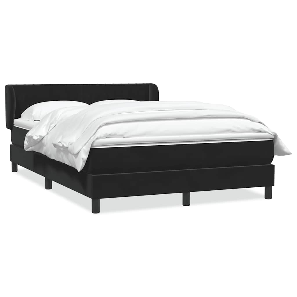 Sommier à lattes de lit avec matelas noir 140x210 cm velours - XIOS