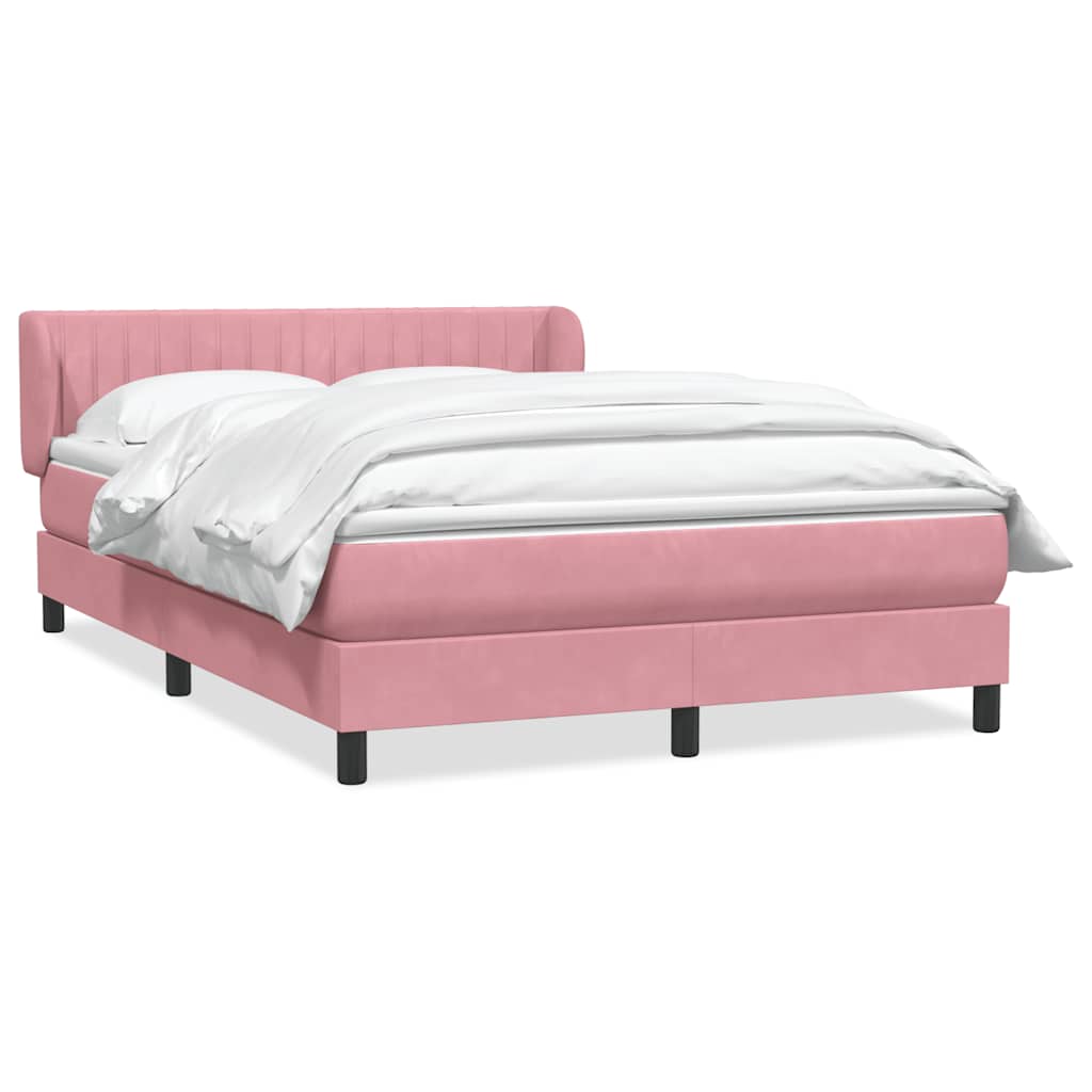 Sommier à lattes de lit avec matelas rose 140x210 cm velours - XIOS