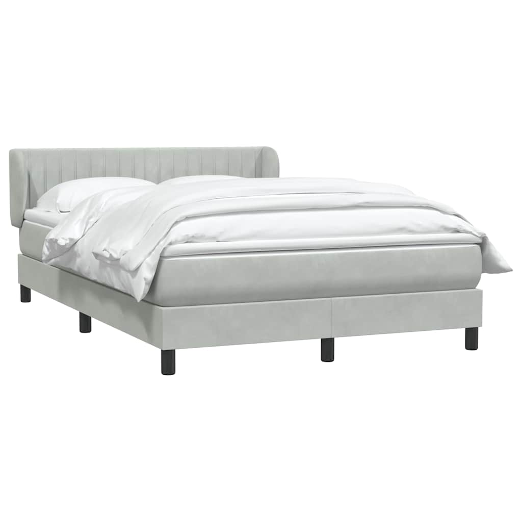 Sommier à lattes de lit et matelas gris clair 160x210cm velours - XIOS