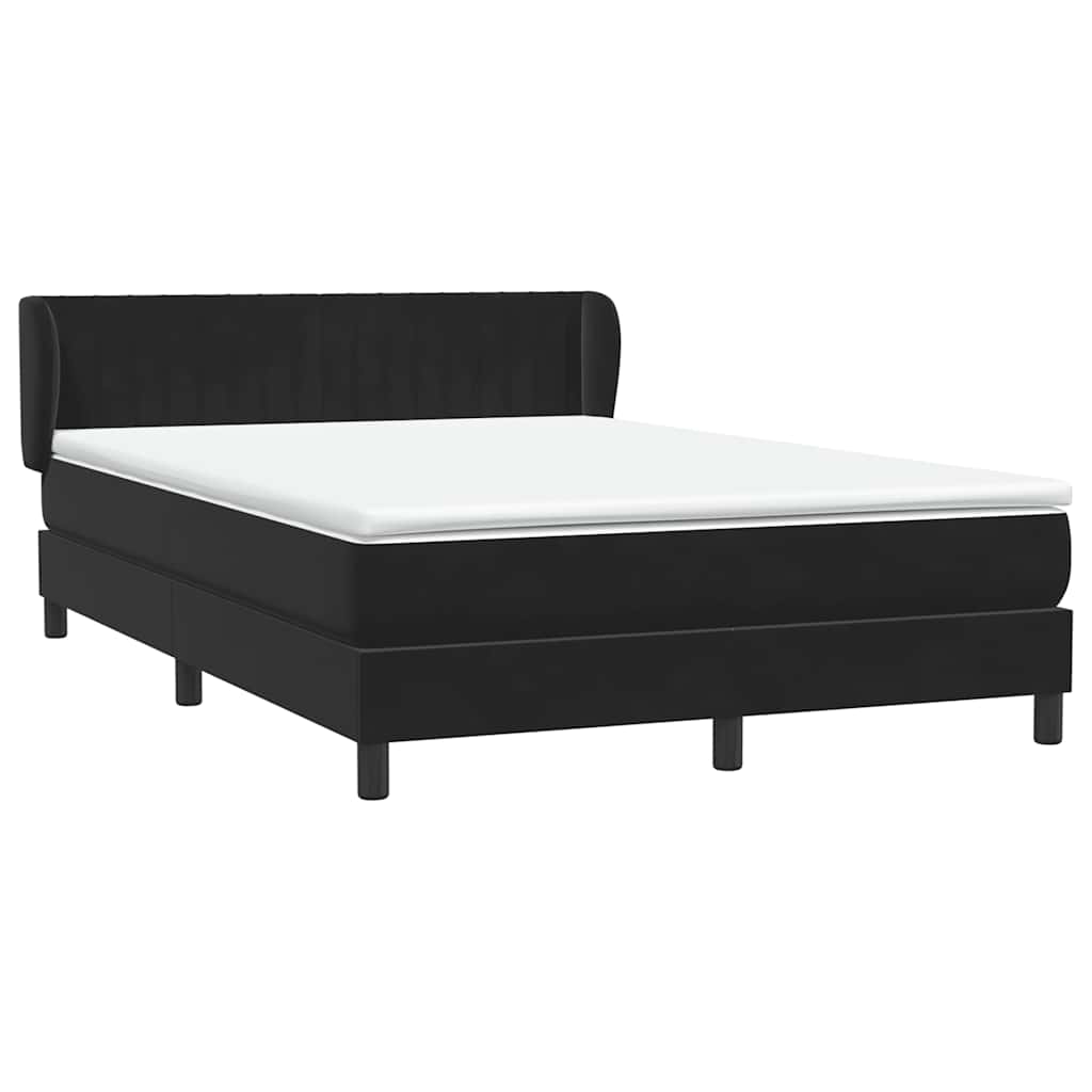 Sommier à lattes de lit avec matelas noir 160x210 cm velours - XIOS