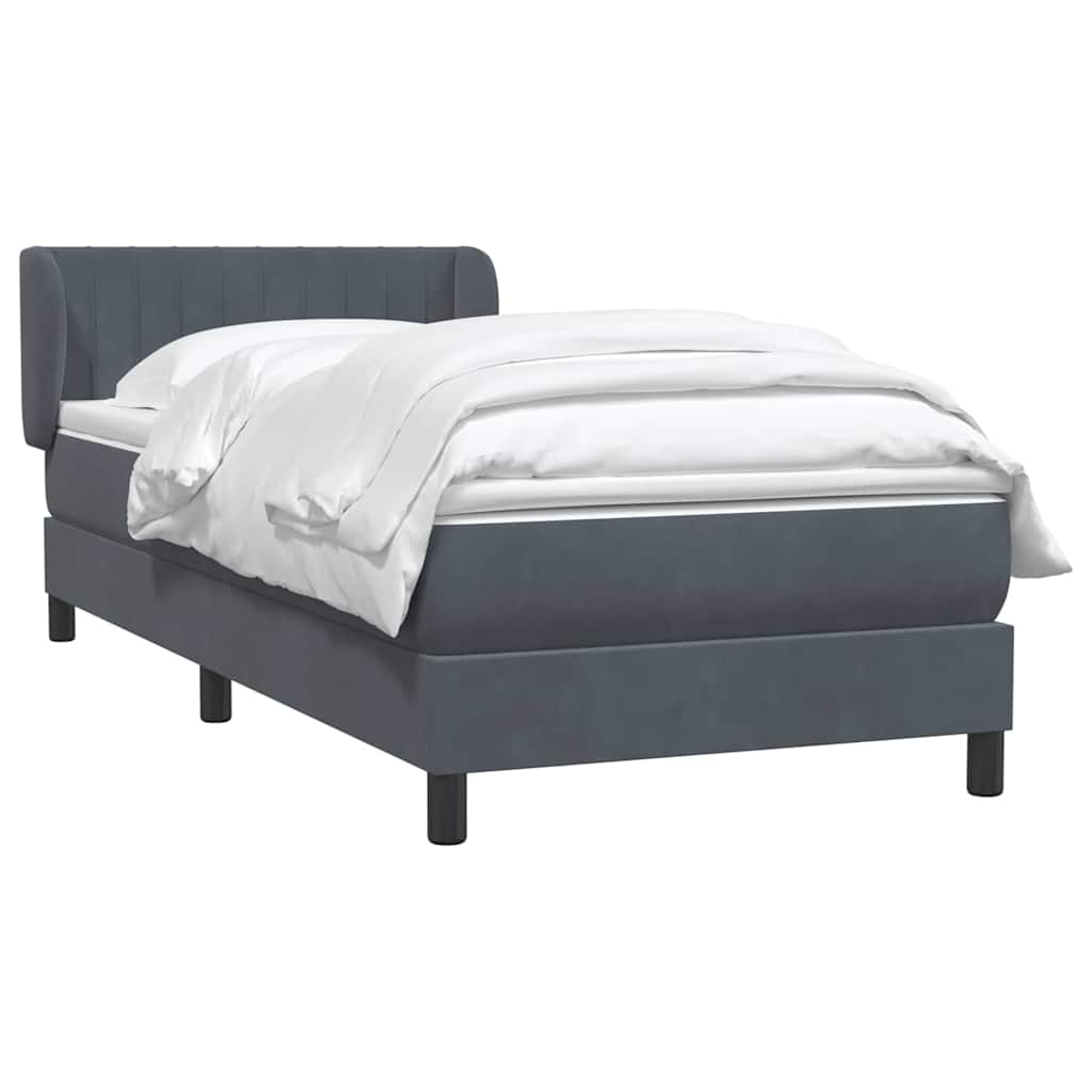 Sommier à lattes de lit et matelas gris foncé 80x220 cm velours - XIOS