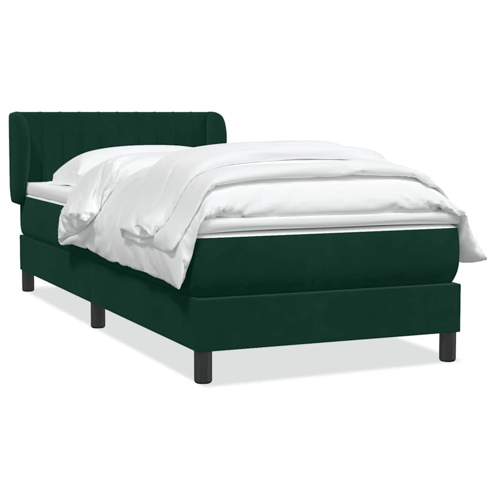 Sommier à lattes de lit et matelas vert foncé 80x220 cm velours - XIOS