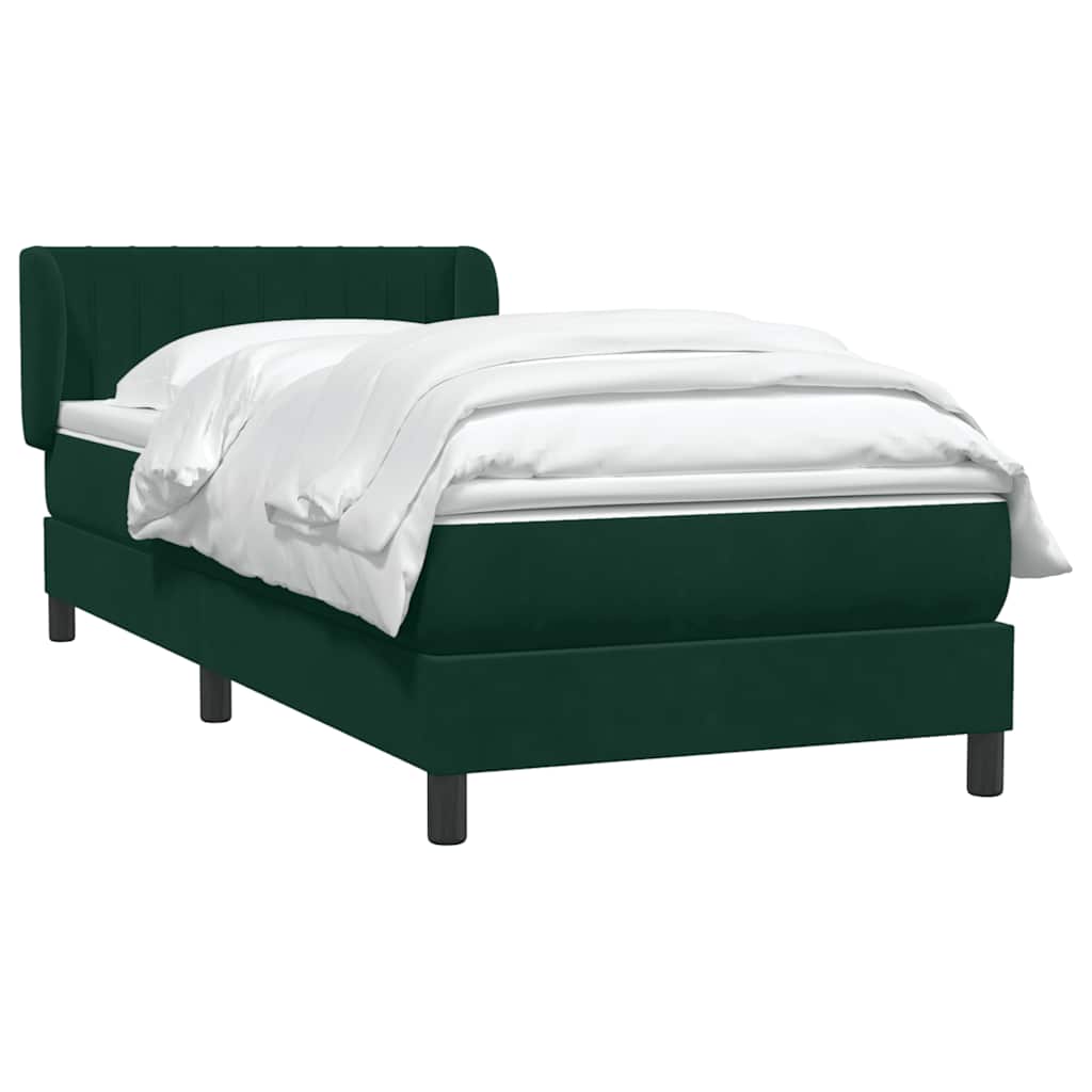 Sommier à lattes de lit et matelas vert foncé 80x220 cm velours - XIOS