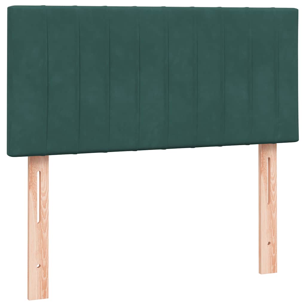 Sommier à lattes de lit et matelas vert foncé 80x220 cm velours - XIOS