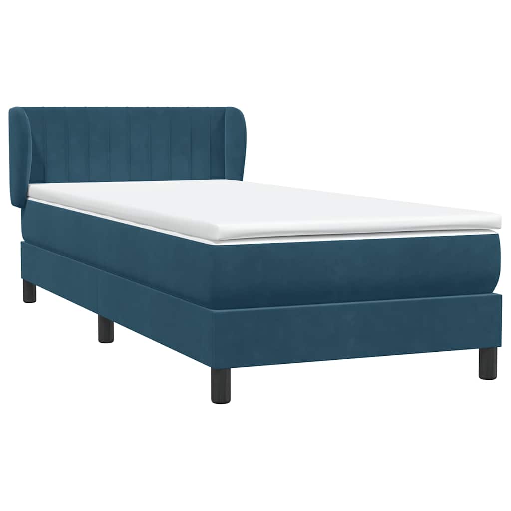 Sommier à lattes de lit et matelas bleu foncé 80x220 cm velours - XIOS