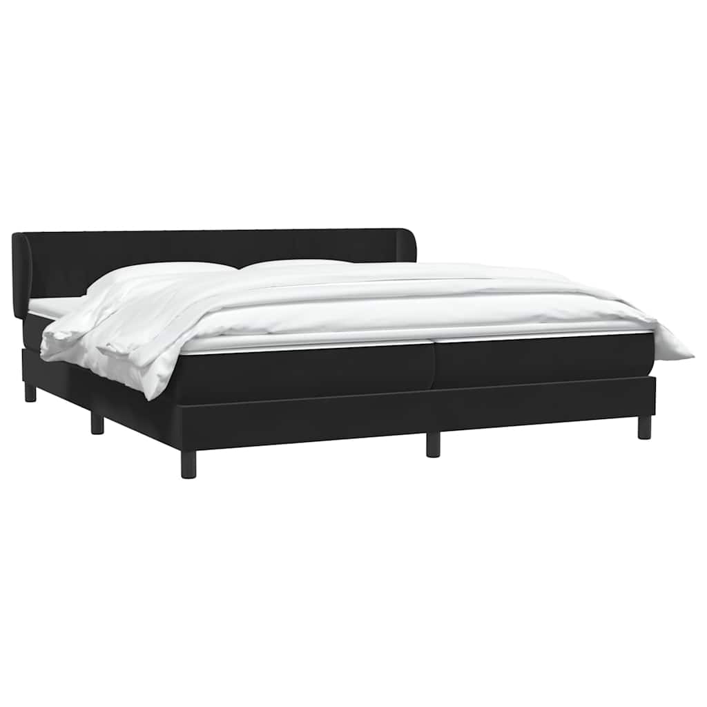 Sommier à lattes de lit avec matelas noir 200x220 cm velours - XIOS