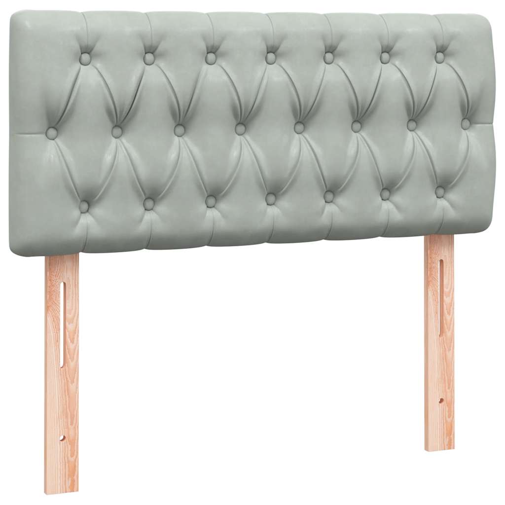 Sommier à lattes de lit et matelas gris clair 80x210 cm velours - XIOS