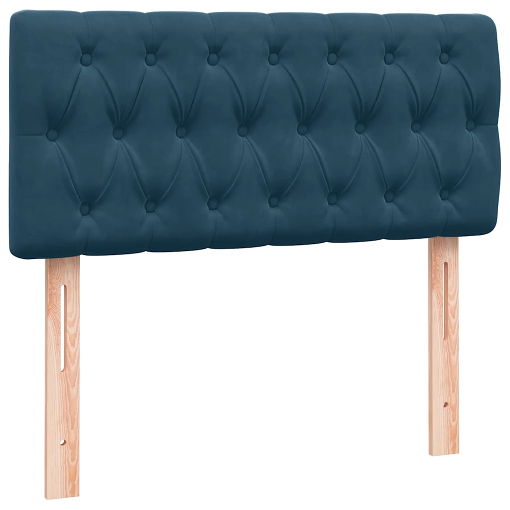 Sommier à lattes de lit et matelas bleu foncé 80x210 cm velours - XIOS