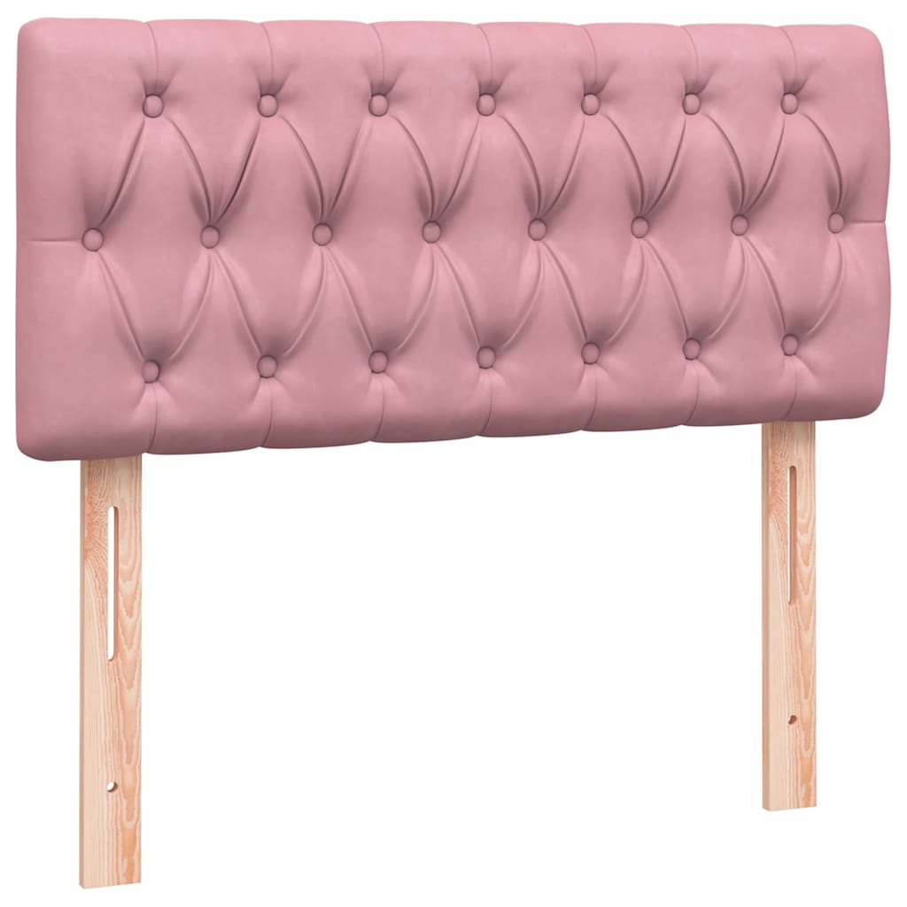 Sommier à lattes de lit avec matelas rose 90x210 cm velours - XIOS