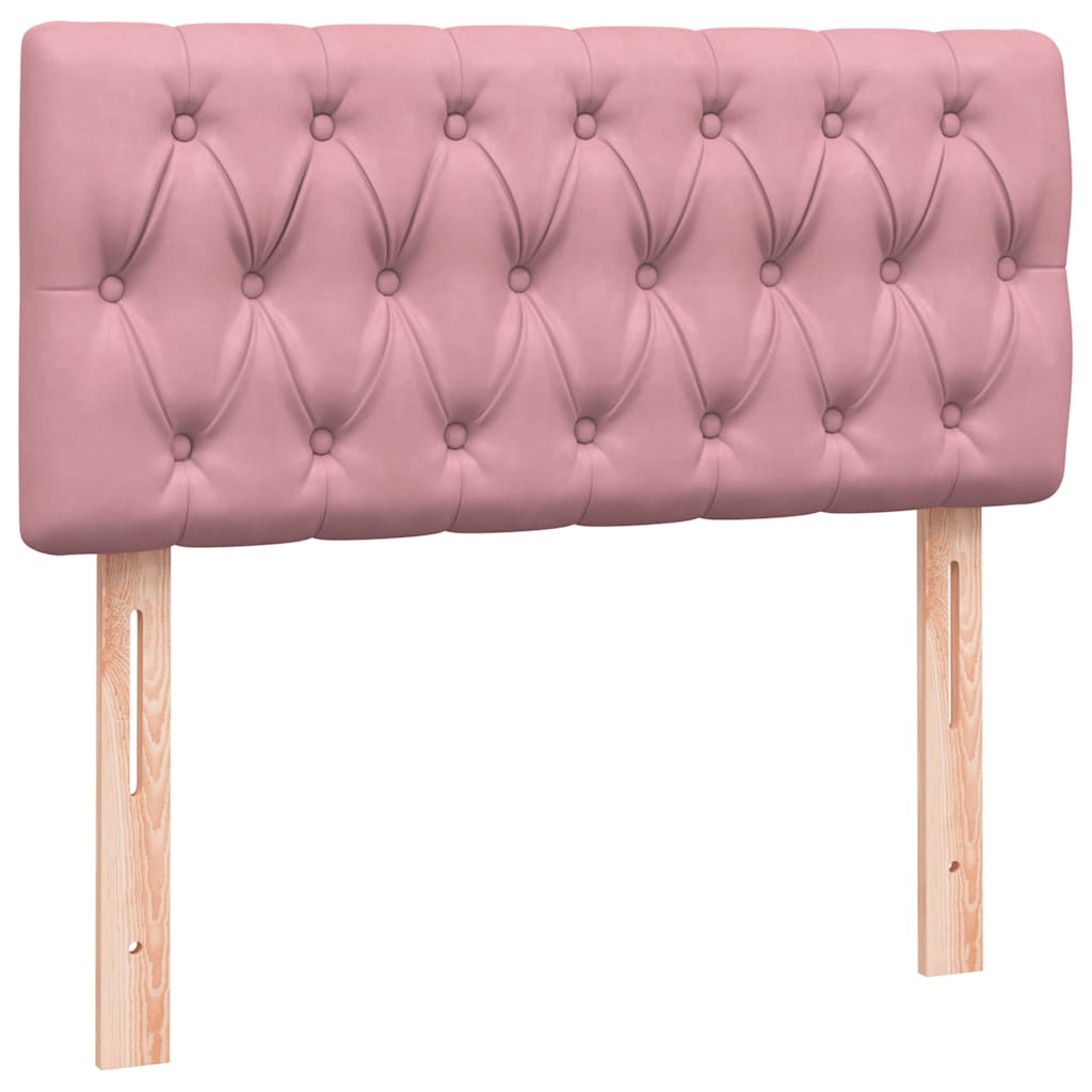 Sommier à lattes de lit avec matelas rose 100x210 cm velours - XIOS