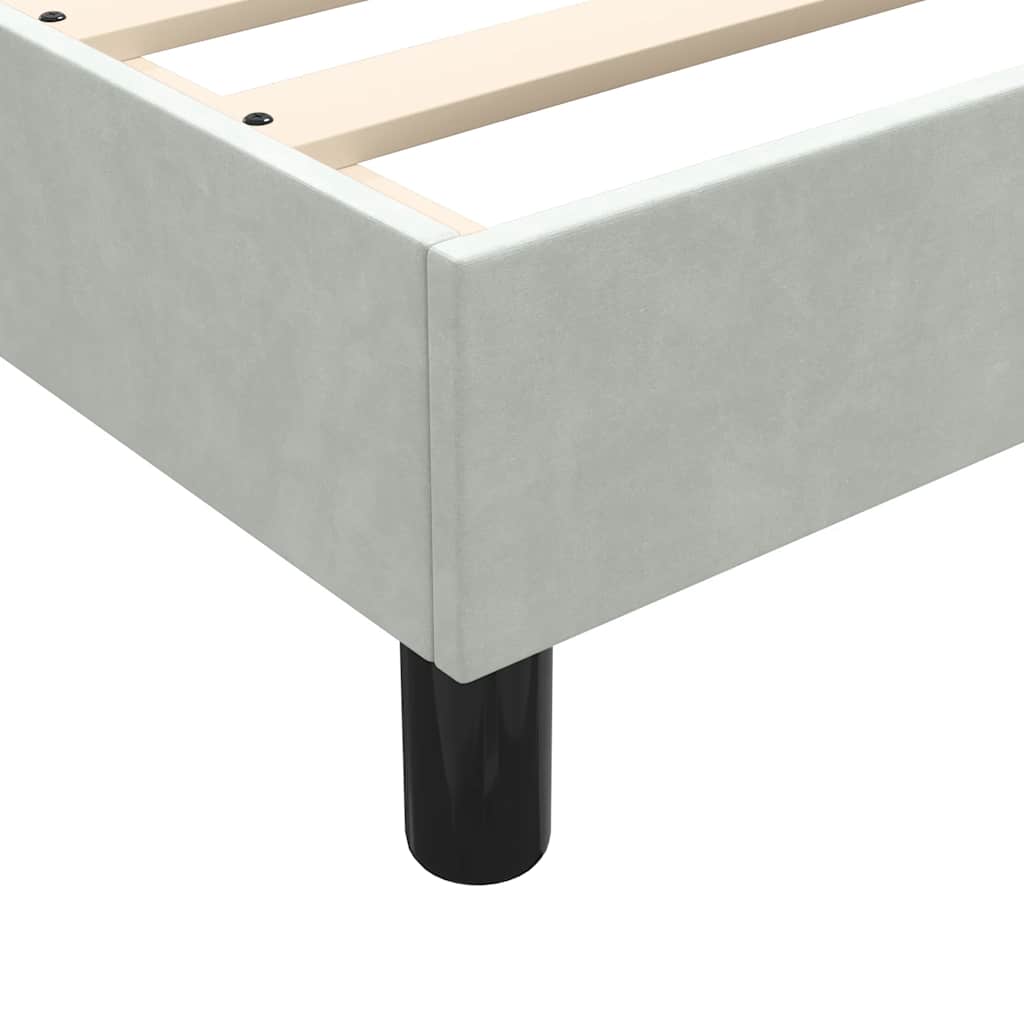 Sommier à lattes de lit et matelas gris clair 80x220 cm velours - XIOS