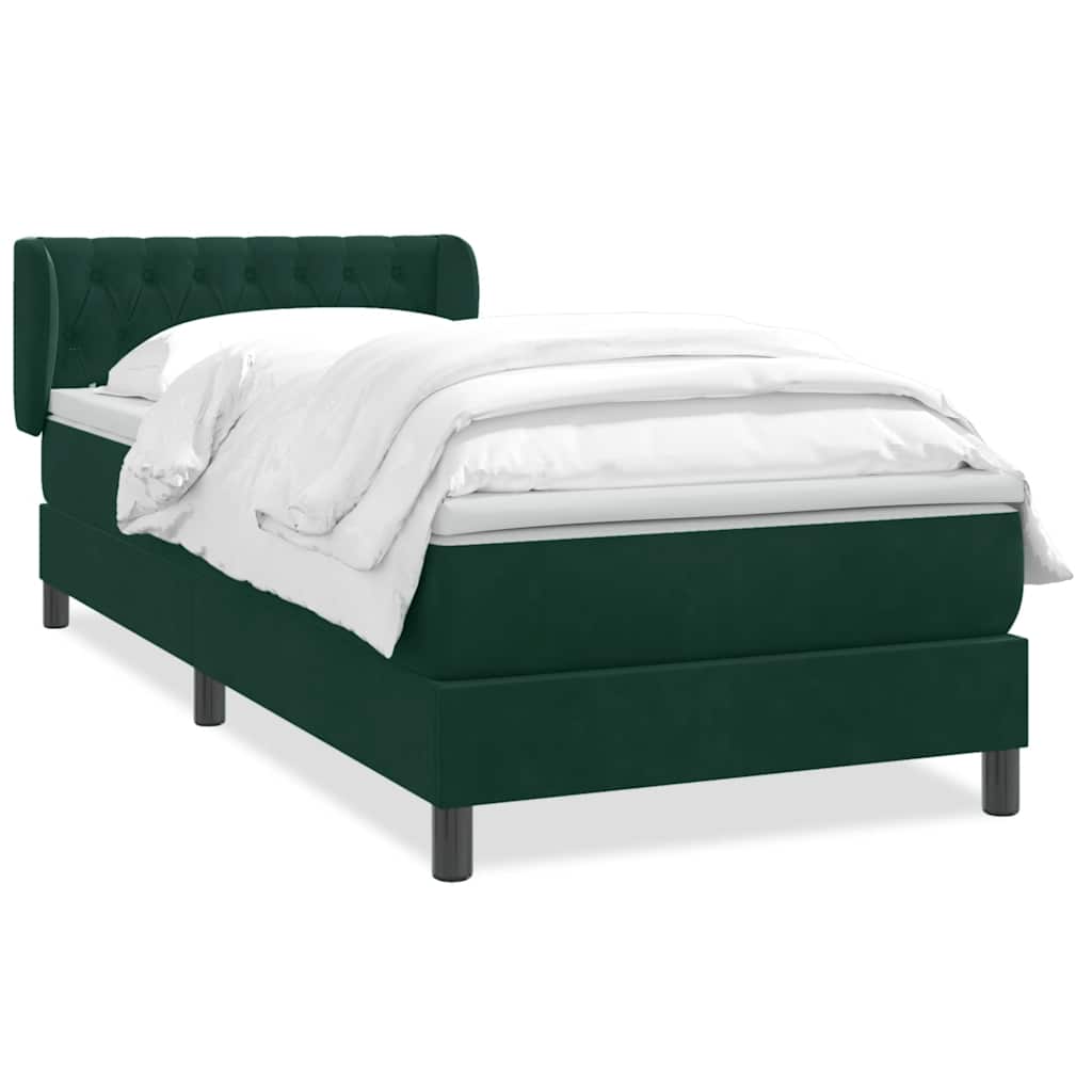 Sommier à lattes de lit et matelas vert foncé 80x220 cm velours - XIOS