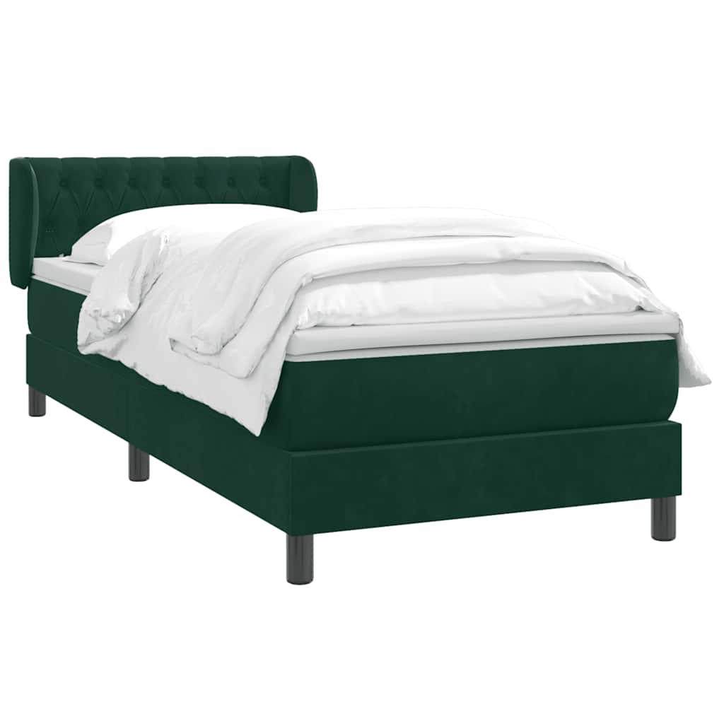 Sommier à lattes de lit et matelas vert foncé 80x220 cm velours - XIOS