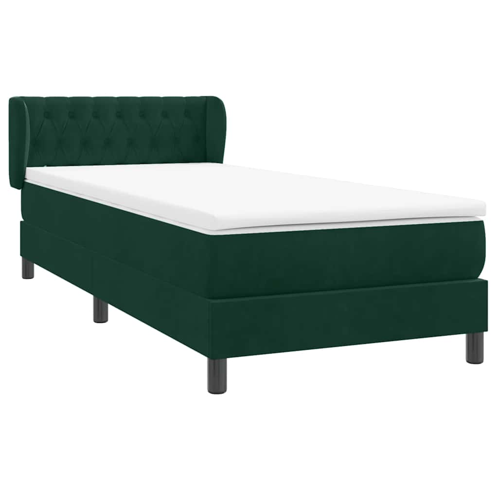 Sommier à lattes de lit et matelas vert foncé 80x220 cm velours - XIOS