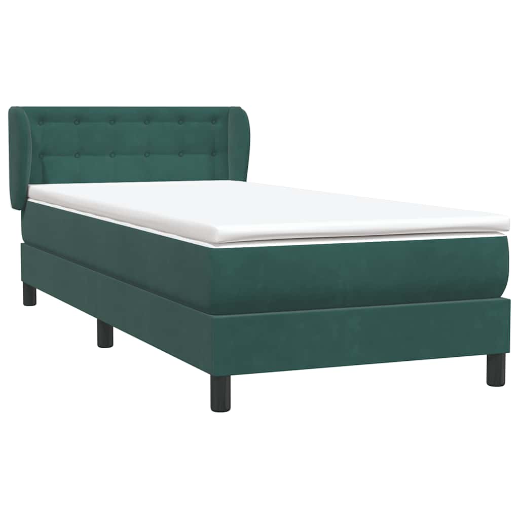 Sommier à lattes de lit et matelas vert foncé 90x210 cm velours - XIOS