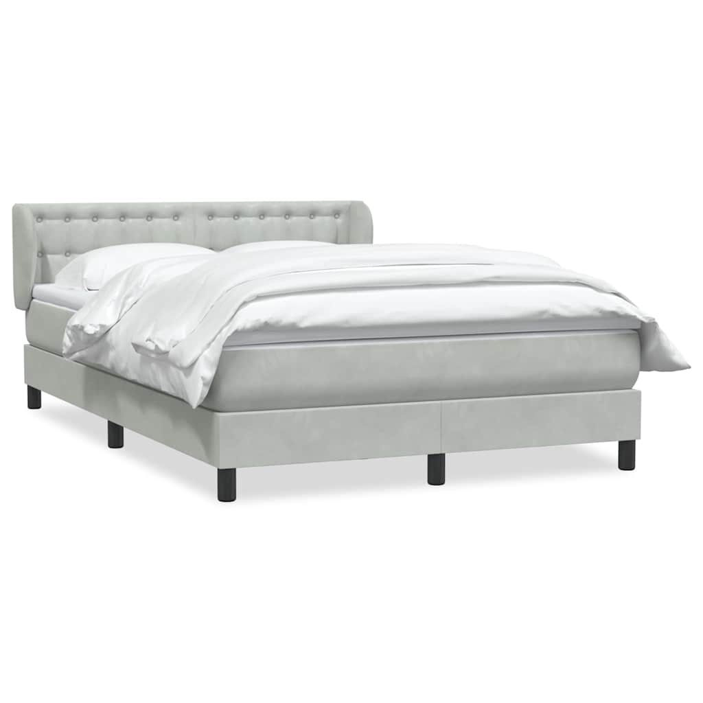 Sommier à lattes de lit et matelas gris clair 140x210cm velours - XIOS