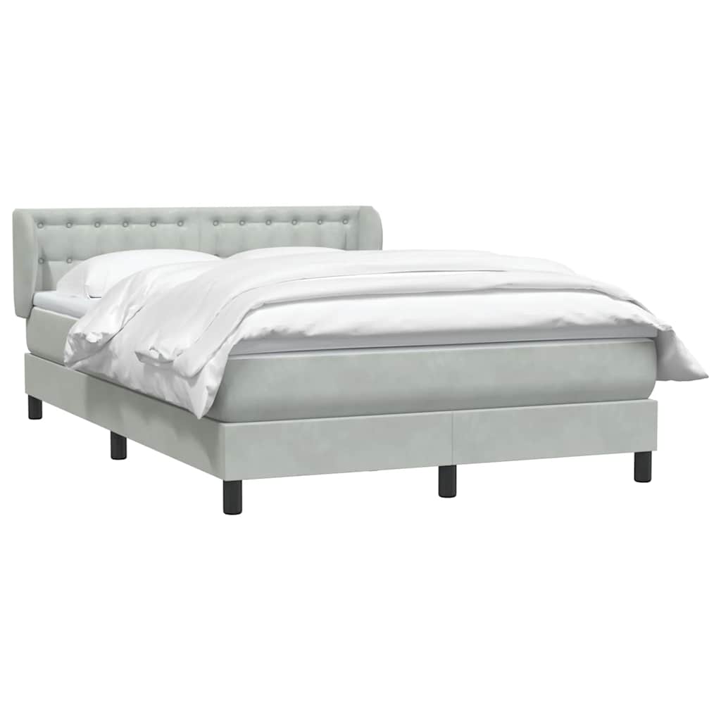 Sommier à lattes de lit et matelas gris clair 140x210cm velours - XIOS