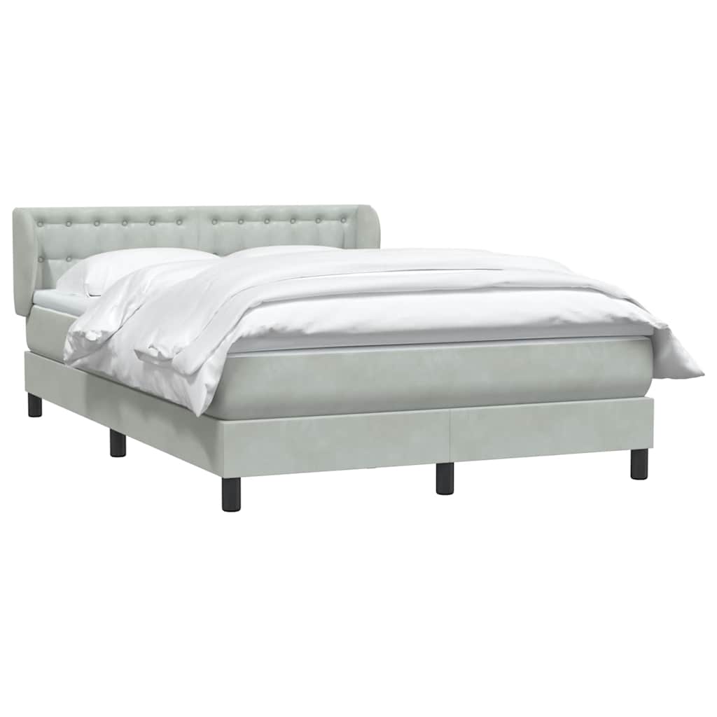 Sommier à lattes de lit et matelas gris clair 160x210cm velours - XIOS
