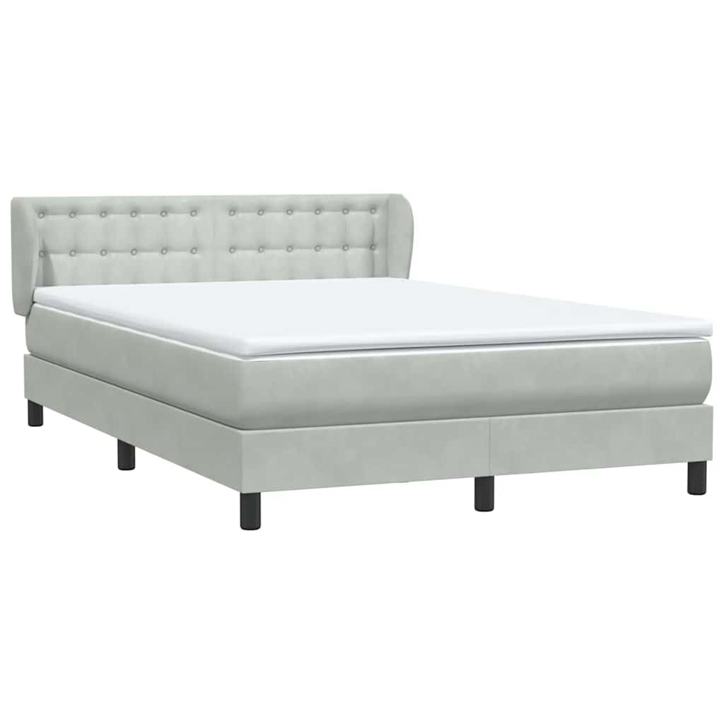 Sommier à lattes de lit et matelas gris clair 160x210cm velours - XIOS
