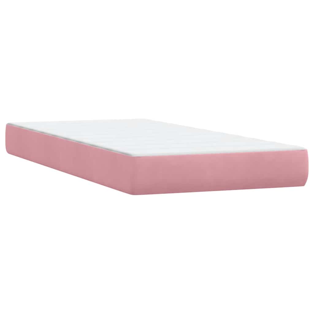 Sommier à lattes de lit avec matelas rose 180x210 cm velours - XIOS