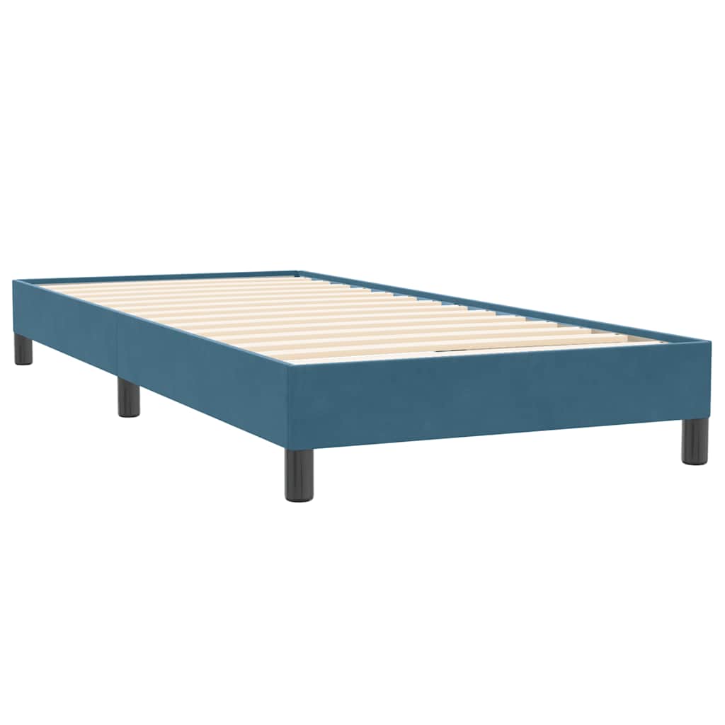 Sommier à lattes de lit et matelas bleu foncé 80x220 cm velours - XIOS