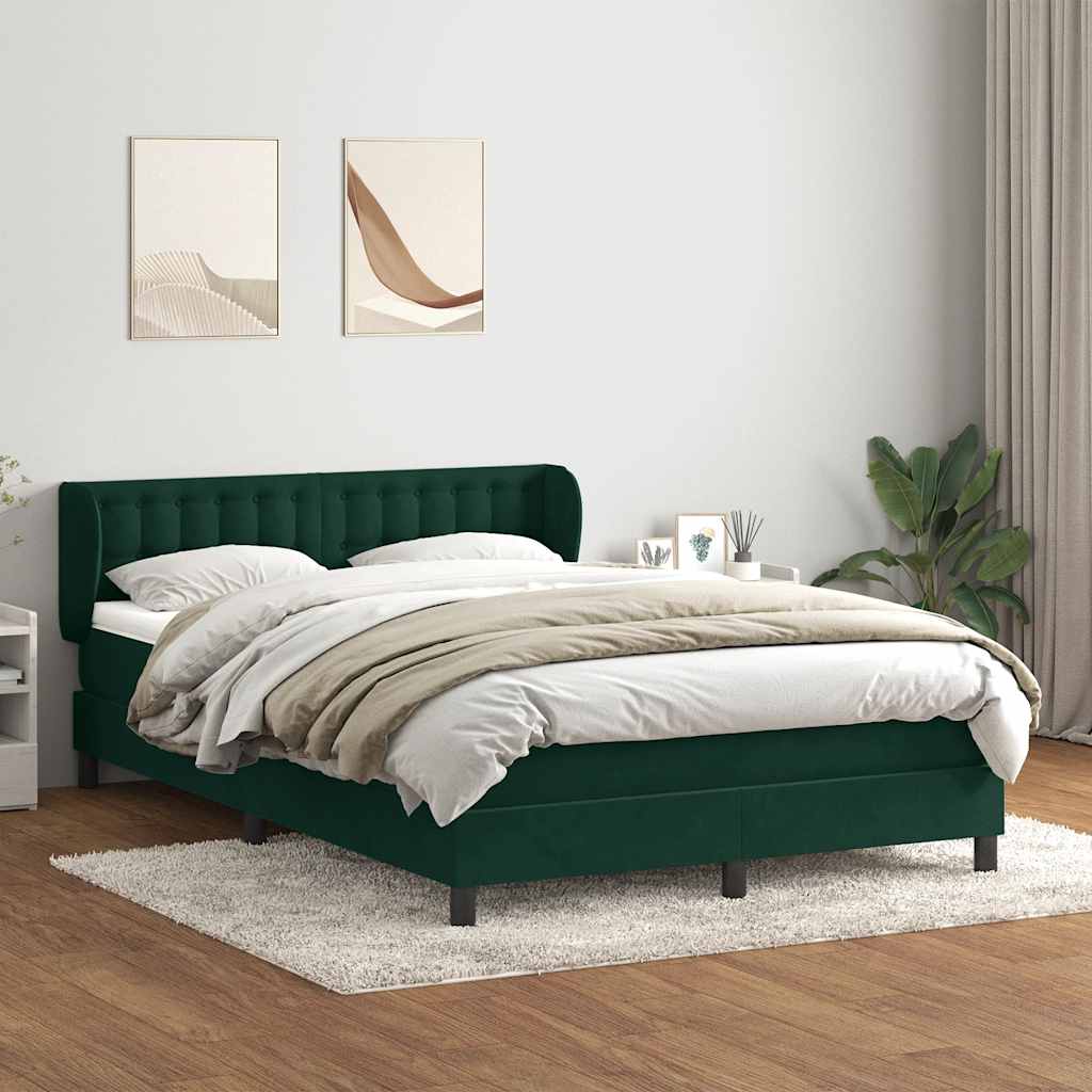 Sommier à lattes de lit et matelas vert foncé 160x220cm velours - XIOS